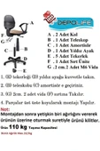 Depolife Çocuk Odası Sandalyesi Ders Çalışma Ofis Koltuğu Öğrenci Sandalye Beyaz Tekerli Yükseklik Ayarlı - 3