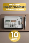 Depolife 10 Adet Taşınabilir Hesap Makinesi Güneş Enerjili Kartvizitlik Tükenmez Kalem Cep Tipi Calculator - 1