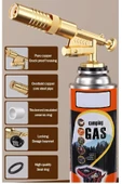 Depolife Çakmaklı Metal Pürmüz Kamp Gazı Kartuşlu Piknik Kamp Mangal Mutfak için 4 Adet 400ml Gaz ve  Başlık - 7