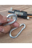 Depolife Çelik Yaylı Çelik Kanca 4 Adet Kara Bina Paslanmaz Karabina Seti Yaylı Klips Anahtarlı 8mm Kalınlık - 2