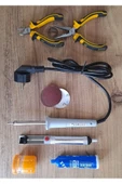 Depolife Kalem Havya Sehpası Lehim Pasta Yan Keski Garga burun stand Takımı Elektronikci Lehim Seti Zımparalı - 4