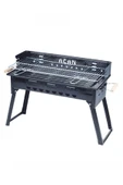 Açan Pervazlı Emaye Mangal P3 Battal Boy Barbekü Çift Kömürlü Izgara Katlanır Ayaklı 27x51cm - 5