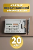Depolife 20 Adet Taşınabilir Hesap Makinesi Güneş Enerjili Kartvizitlik Tükenmez Kalem Cep Tipi Calculator - 1