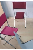 Depolife Katlanır Balıkçı Taburesi Piknik Deniz Plaj Doğa Araç Bagajı Için Ideal Sırt Dayanmalı Kırmızı - 5