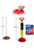 Depolife Klozet sifon Banyo evye vakum pompası kaucuk başlık güçlü vakum pompa küvet tıkanık açma pompa 3lü - 5