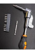 Depolife Tombul Kısa Tornavida Seti 14 Parçalı Bits Uzatma Kör Köşe Vidalama Seti 1/4 Hex - 3