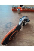 Depolife Fonksiyonel 1/2 ve 3/4 Cırcır Kollu Lokma seti 12 Parça Lokma Anahtar Takımı Somun Sökme adaptörlü - 3