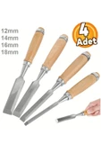 Depolife Ahşap Keski Seti 4lü Iskarpela Keskin Vanadiyum çelik Ahşap oyma Alet Takımı Ahşap Saplı Ergonomik - 3