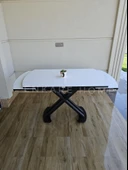 Enkare X Ayaklı Gloss Masa - Çift Kanat Açılır Mdf Masa - 1