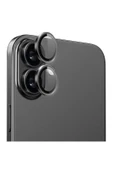 Nettech İphone 16 Uyumlu Safir Lens Kamera Cam Koruyucu - Siyah - 1