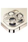 Nettech İphone 12 Pro Max Uyumlu Metalik Seri Kamera Cam Koruyucu - Gold - 1