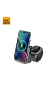 Nettech Nt-wch05 3 In 1 15w Kablosuz Wireless Şarj - Siyah - 2