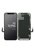 Teknonet Iphone 12 Pro Uyumlu Revize Lcd Ekran Dokunmatik Lens Çıtalı - Siyah - 1