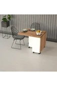 Asra Trend MDF Katlanır Mutfak Yemek Çalışma Masası, Beyaz-Petra, 155×75×70 cm, KM-11 thumbnail 2