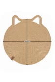 Jüt Kulaklı Yuvarlak Kedi Köpek Mama\Yatakönü Paspası, Hasır Kedi Matı 40*40 cm - 8