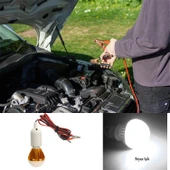 Akü Pensli 4 Metre Kablolu 12 V Tasarruflu Seyyar Led Ampul 5W Lamba Anahtarlı Aydınlatma Beyaz Işık - 4