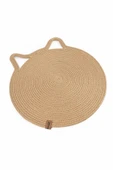 Jüt Kulaklı Yuvarlak Kedi Köpek Mama\Yatakönü Paspası, Hasır Kedi Matı 40*40 cm - 5