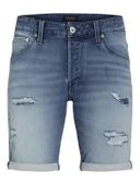 JACK JONES Erkek Yırtık Desenli Kot Şort 12269607 - 1