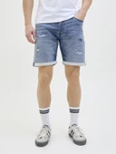 JACK JONES Erkek Yırtık Desenli Kot Şort 12269607 - 8