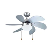 Vanti 60W E27 6 Kanatlı Avizeli Silver Gümüş Tavan Vantilatörü KCF282 - 1