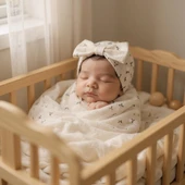 Çiçekli Kız Bebek Bone - 5