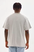 Unisex Baskılı Oversize T-Shirt - Gri - 2