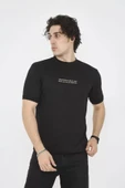 Unisex Bisiklet Yaka Slim Fit T-Shirt- Siyah - 2
