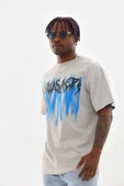 Unisex Baskılı Oversize T-Shirt - Gri - 3