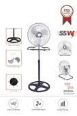 Torima SF-03 Gümüş Ayarlanabilir 18'' İnc Ayaklı 55W 3 Kademe 3 Pervaneli Vantilatör Fan - 1