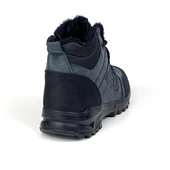 Erkek Lacivert Fermuarlı Bağcıklı Outdoor Suya Soğuğa Dayanıklı Rahat İçi Kürklü Trekking Kışlık Bot - 3