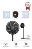 Torima SF-01 Siyah Ayarlanabilir Ayaklı 14'' İnc 45W 3 Kademeli 7 Pervaneli Vantilatör Fan - 1