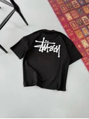 Erkek Baskılı Oversize T-shirt - Siyah - 2
