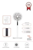 Torima SF-02 Beyaz Ayaklı 16'' İnc 60W 3 Kademe 7 Pervaneli Kumandalı Diğital Ekranlı Vantilatör Fan - 1