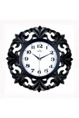 DUVAR SAATİ SİYAH ÇERÇEVE ÇAP:39.5CMX 19.5CM AKRİLİK BOYALI ABS KASA MİNERAL CAM SESSİZ AKAR 309104 - 1