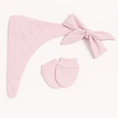 Yakası Dantelli Kız Bebek Zıbın Set 5 Parça - 5