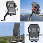 Epilons® Motor,motosiklet,bisiklet ,scooter İçin 360 Derece Dönebilen Dikiz Aynası Versiyonu Telefon Tutucu Aparat - 3