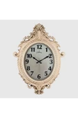 731-CV DUVAR SAATİ KREM RENGİ ÇERÇEVE ÇAP:73cm x 54cm VİNTAGE TAÇLI EKSİTME DEKO - 1
