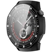 Huawei Watch GT5 Pro 46mm Kasa Uyumlu Kılıf Sert PC Kasa ve Ekran Koruyucu Kılıf  Füme thumbnail 2