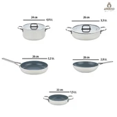 Sera Nova Mix 7 Parça Seramik Tencere Tava Sahan Seti Beyaz thumbnail 6