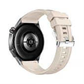 Huawei Watch Gt5 Pro 46mm İle Tam Uyumlu Kordon Metal Tokalı Yumuşak Silikon Kordon Kayış  Starlight thumbnail 2