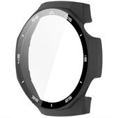 Huawei Watch GT5 Pro 46mm Kasa Uyumlu Kılıf Sert PC Kasa ve Ekran Koruyucu Kılıf  Siyah thumbnail 3