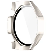 Huawei Watch GT5 Pro 46mm Kasa Uyumlu Kılıf Sert PC Kasa ve Ekran Koruyucu Kılıf  Starlight thumbnail 5