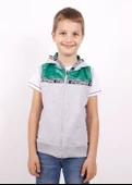 Toontoy Erkek Çocuk Şeritli Kapüşonlu Yelek - 2