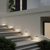 Krom Kasa 3 Watt, Elektrikle Çalışır, İç ve Dış Mekan Nemli Alan Sensörsüz Merdiven Led 3200 Kelvin thumbnail 4