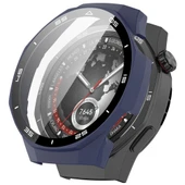 Huawei Watch GT5 Pro 46mm Kasa Uyumlu Kılıf Sert PC Kasa ve Ekran Koruyucu Kılıf  Lacivert - 1