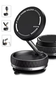 Alfalink K10B Siyah Vacum Katlanır Araç Telefon Tutucu - Ayna-Cam MagSafe - 1