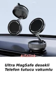 Alfalink K10B Siyah Vacum Katlanır Araç Telefon Tutucu - Ayna-Cam MagSafe - 3