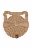 Küçük Boy Yuvarlak Jüt Kedi Köpek Mama Paspası, Hasır Evcil Hayvan Matı, Çok Amaçlı Altlık 17*17 cm - 8