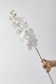 Güleç Yapay Çiçek Yapay Islak Orkide Çiçeği Beyaz Tek Da thumbnail 3