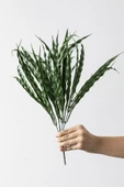 Güleç Yapay Çiçek Yapay Saz Demeti Koyu Yeşil 50 Cm 7 Dal(Uv) thumbnail 1